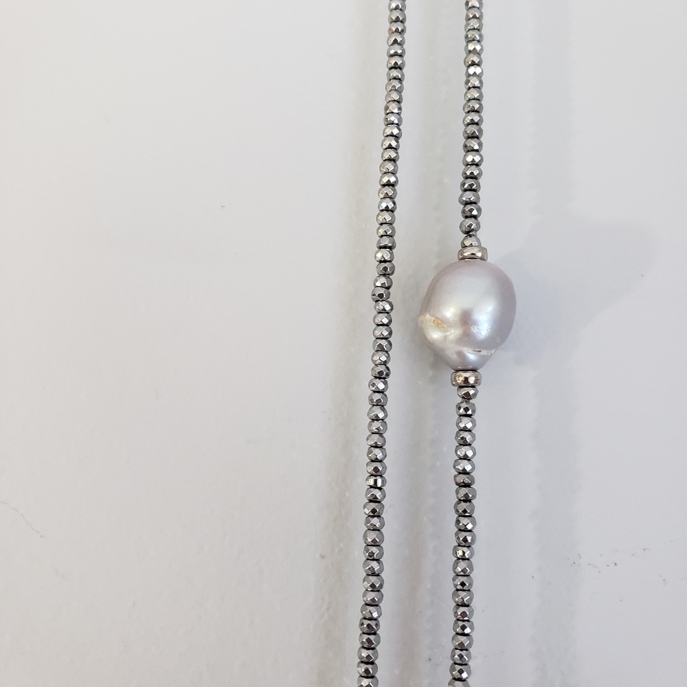 Sprig Necklace Sterling Pearl - Picture 4 of 8